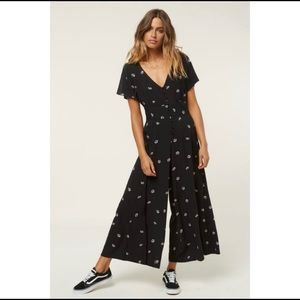 O’Neill Black Floral Jumpsuit - LARGE